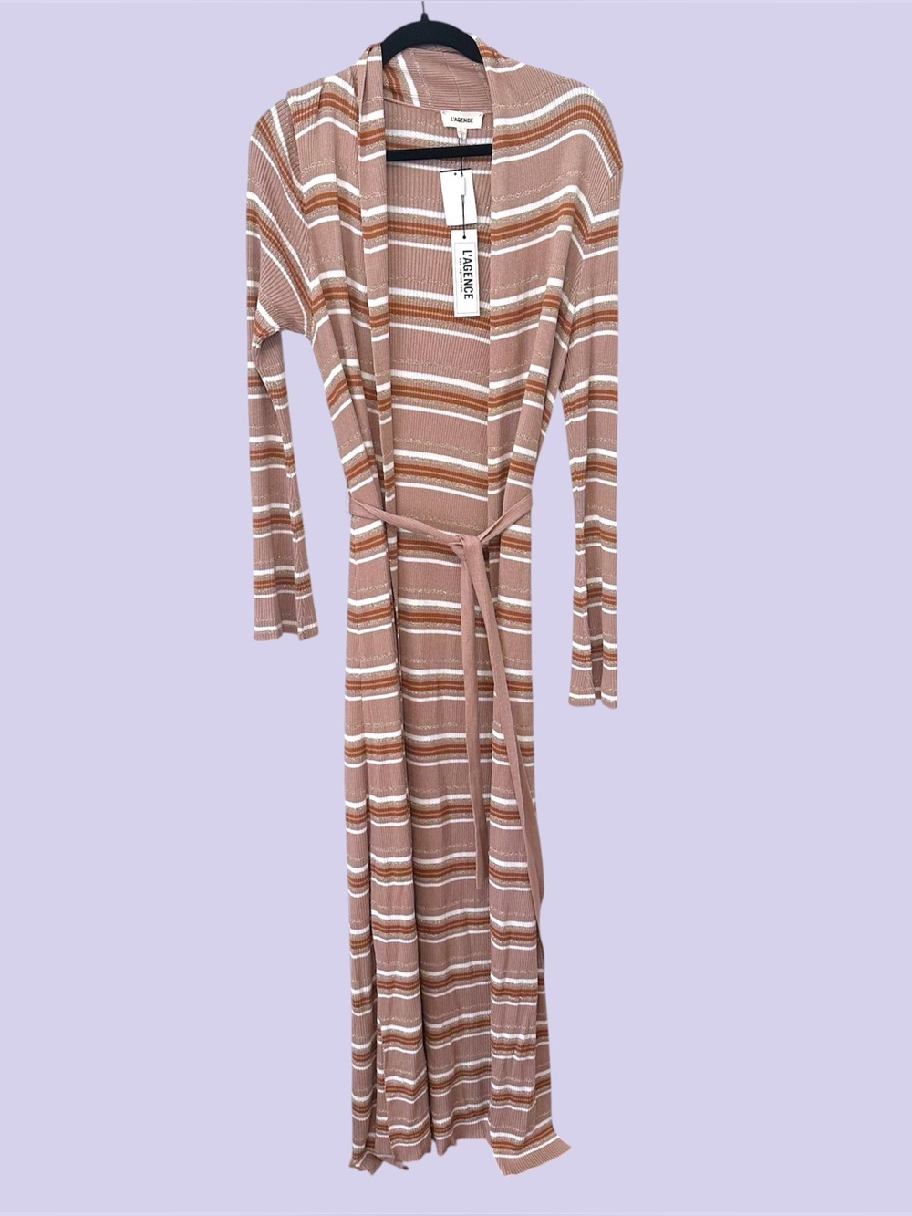 NWT l’agence Marija metallic stripe duster cardigan size L